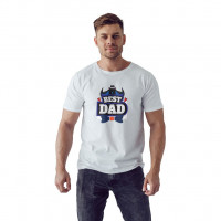 Tricou Barbat Personalizat "Best dad", OKTANE®, Alb